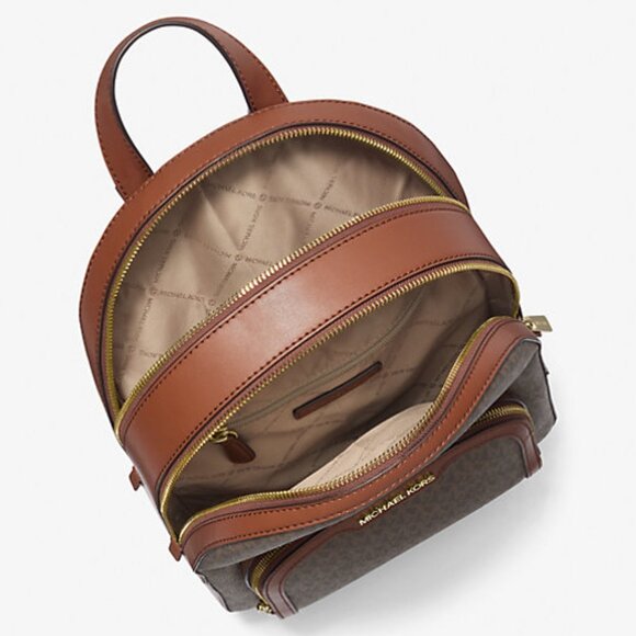 Michael Kors Jaycee Medium Logo Backpack in Brown Women's Handbag - Picture 3 of 4